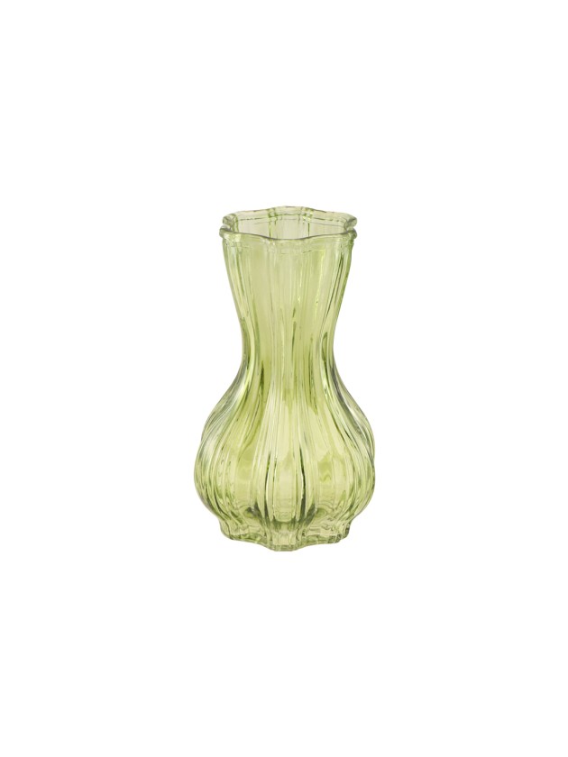 GREEN MATCHA ALIZA GLASS VASE 9CM X 9CM X 14.5CM