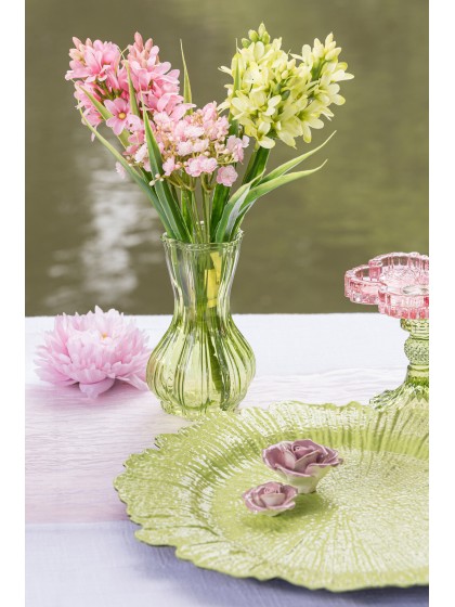 VASE VERRE ALIZA VERT MATCHA 9CM X 9CM X 14.5CM