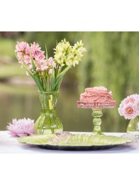 GREEN MATCHA ALIZA GLASS VASE 9CM X 9CM X 14.5CM