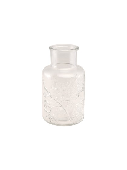 GARDEN ROSE CLEAR VASE DIA 8.5CM X 15.5CM