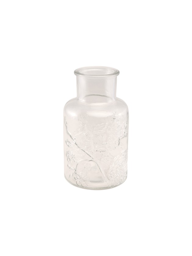 GARDEN ROSE CLEAR VASE DIA 8.5CM X 15.5CM