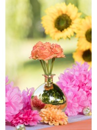 BOUQUET 6 ROSES ORANGES DIA 12CM X 23CM