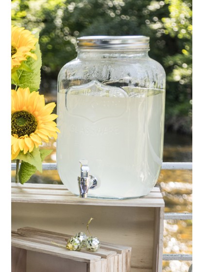 8L GLASS DISPENSER 19.7CM X 19.7CM X 31.5CM