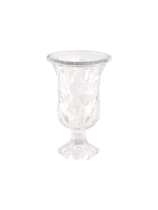 VASE VERRE VENISE TRANSPARENT 17.8CM X 17.8CM X 28.5CM