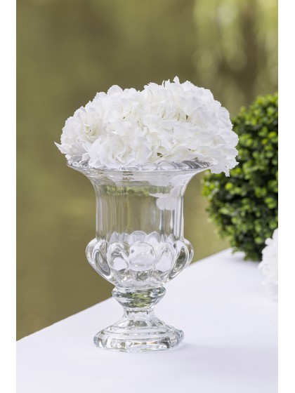 CLEAR FLORENCE GLASS VASE 20CM X 20CM X 26CM