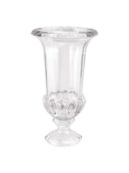 CLEAR FLORENCE GLASS VASE 21.5CM X 21.5CM X 37.5CM