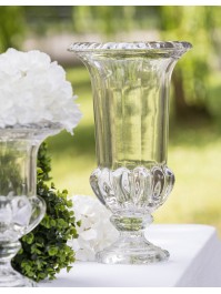 CLEAR FLORENCE GLASS VASE 21.5CM X 21.5CM X 37.5CM