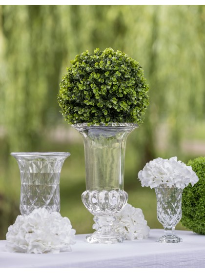 VASE VERRE FLORENCE TRANSPARENT 21.5CM X 21.5CM X 37.5CM