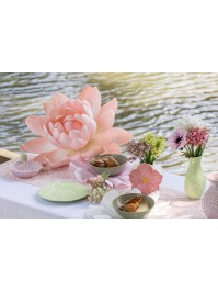 FLEUR DE LOTUS GEANTE SUR TIGE DIA 35CM X 120CM