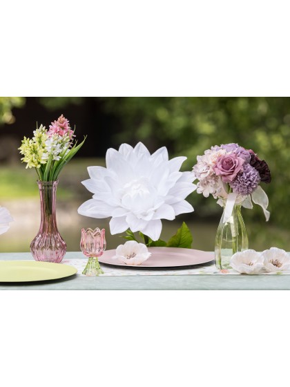 WHITE GIANT DAHLIA ON STEM DIA 35CM X 110CM