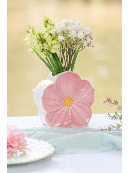 VASE FORME FLEUR CERAMIQUE FAIRY POND 13.8CM X 7.8CM X 13.5CM