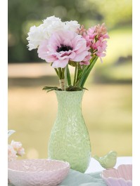 VASE CERAMIQUE RELIEF FLEUR VERTE FAIRY POND DIA 8.5CM X 18CM