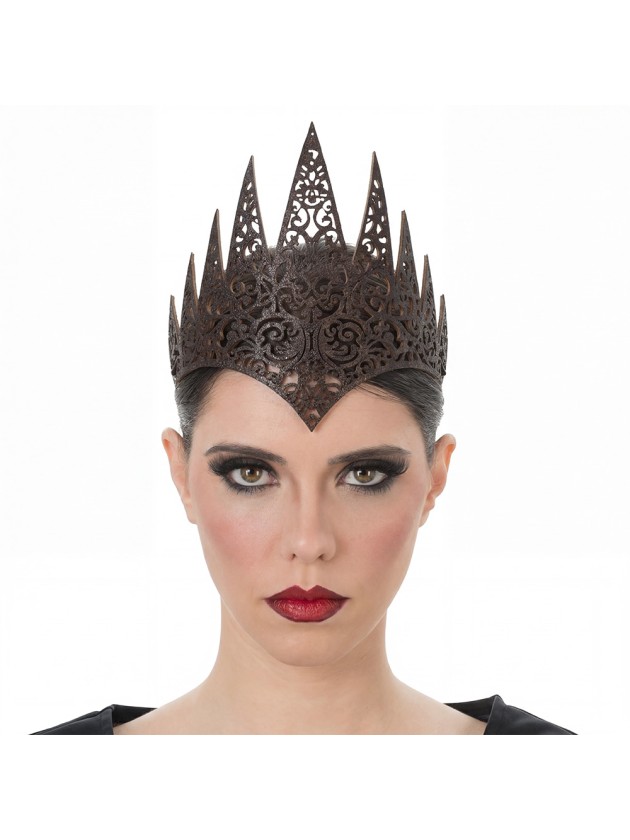 BLACK GLITTER EVA CROWN 24CM X 0.4CM X 20CM