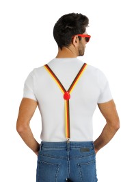GERMANY SUPPORTER 3PCS SET SUSPENDERS 2.5CM X 0.5CM X 100CM BOW TIE 13CM X 1.5CM X 7CM GLASSES 14.5CM X 4.5CM