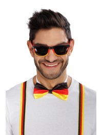 GERMANY SUPPORTER 3PCS SET SUSPENDERS 2.5CM X 0.5CM X 100CM BOW TIE 13CM X 1.5CM X 7CM GLASSES 14.5CM X 4.5CM