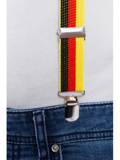 GERMANY SUPPORTER 3PCS SET SUSPENDERS 2.5CM X 0.5CM X 100CM BOW TIE 13CM X 1.5CM X 7CM GLASSES 14.5CM X 4.5CM