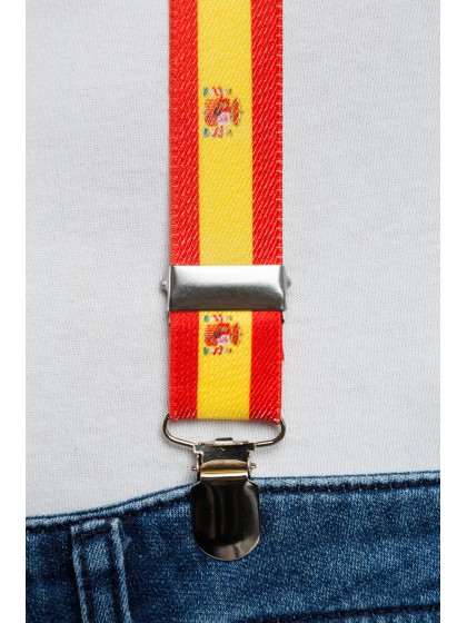 SPAIN SUPPORTER 3PCS SET SUSPENDERS 2.5CM X 0.5CM X 100CM BOW TIE 13CM X 1.5CM X 7CM GLASSES 14.5CM X 4.5CM