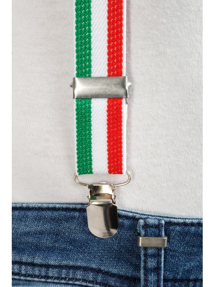ITALY SUPPORTER 3PCS SET SUSPENDERS 2.5CM X 0.5CM X 100CM BOW TIE 13CM X 1.5CM X 7CM GLASSES 14.5CM X 4.5CM