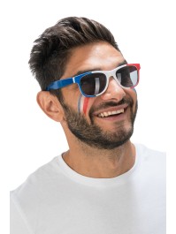 FRANCE SUPPORTER 3PCS SET SUSPENDERS 2.5CM X 0.5CM X 100CM BOW TIE 13CM X 1.5CM X 7CM GLASSES 14.5CM X 4.5CM