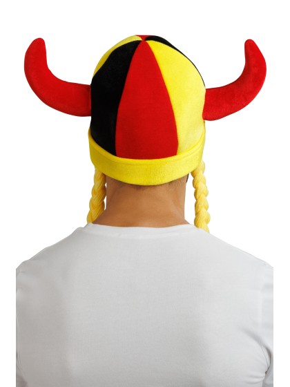 GERMANY HORNS AND BRAIDS FABRIC HELMET 34CM X 4.5CM X 56CM