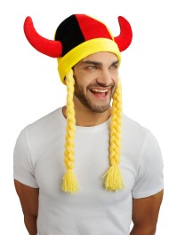 GERMANY HORNS AND BRAIDS FABRIC HELMET 34CM X 4.5CM X 56CM