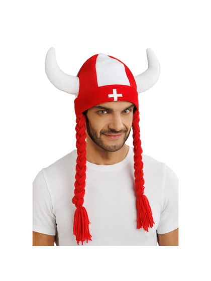 CASQUE TISSUS CORNES ET TRESSES SUPPORTER SUISSE 34CM X 4.5CM X 56CM