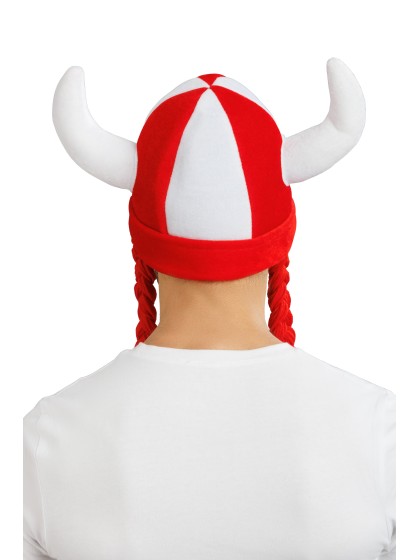 SWITZERLAND HORNS AND BRAIDS FABRIC HELMET 34CM X 4.5CM X 56CM