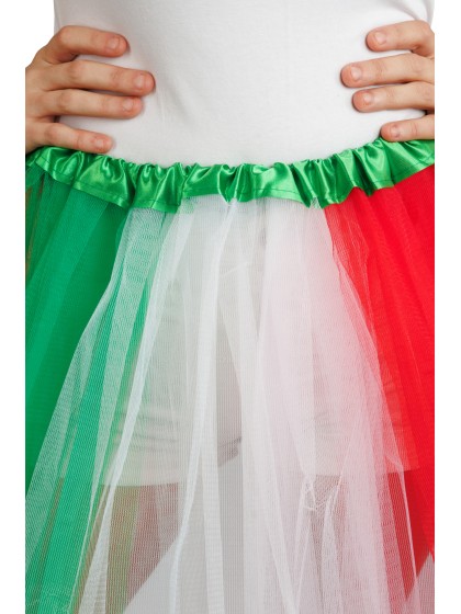 TUTU SUPPORTER VERT BLANC ROUGE TU - 39CM