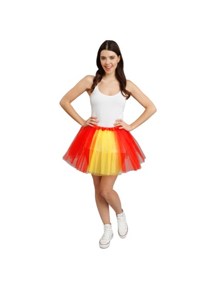 RED AND YELLOW SUPPORTER TUTU ONE SIZE - 39CM
