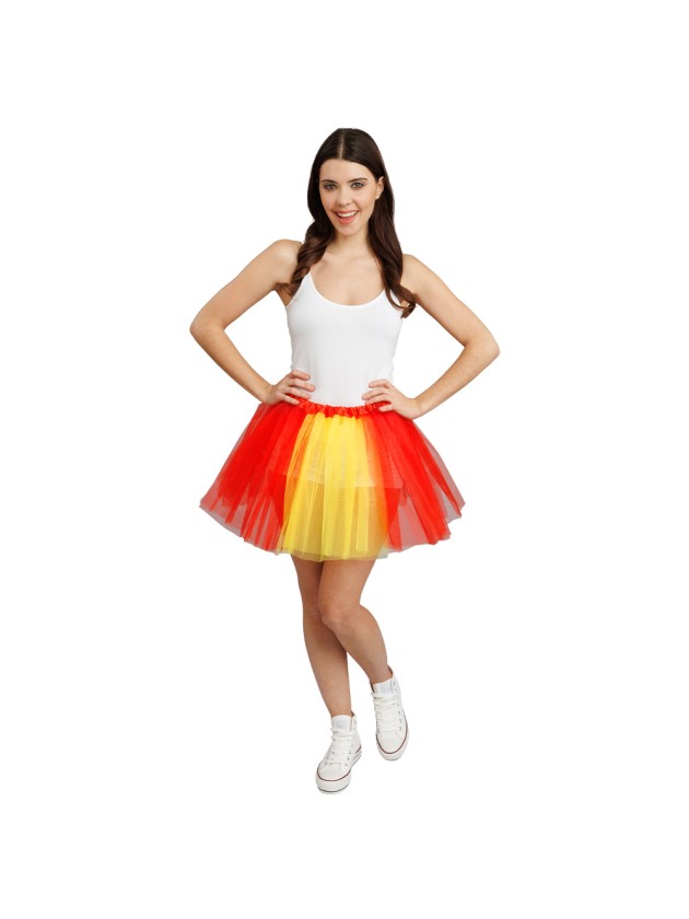 TUTU SUPPORTER ROUGE ET JAUNE TU - 39CM