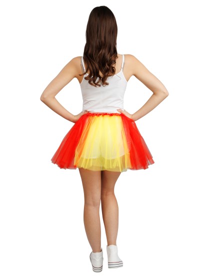 RED AND YELLOW SUPPORTER TUTU ONE SIZE - 39CM