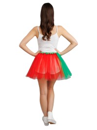 RED AND GREEN SUPPORTER TUTU ONE SIZE - 39CM