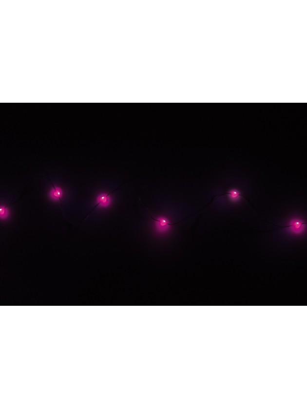 GUIRLANDE 20 LEDS COEURS ROSE 2M