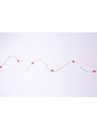 GUIRLANDE 20 LEDS COEURS ROSE 2M