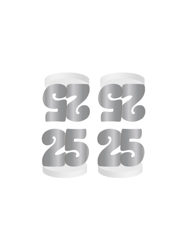 SET OF 4 TABLE PLACE CARD HOLDERS 25 YEARS SILVER 