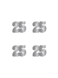 SACHET 100 CONFETTI 25ANS A DISP ARGENT 3CM