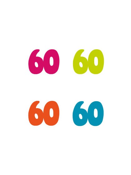 SACHET 100 CONFETTI 60ANS A DISP COL ASS 3CM
