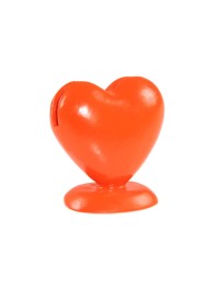 8 PORTE CARTES COEUR RESINE ORANGE FONCE 5CM