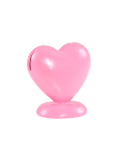 8 RESIN PASTEL PINK HEART SHAPE CARD HOLDER 