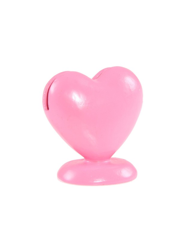 8 RESIN PASTEL PINK HEART SHAPE CARD HOLDER 