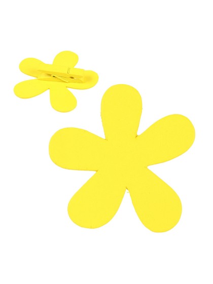 BOX 12 YELLOW FLOWERS W/ CLIPS 6CM 