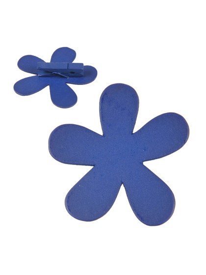 BOITE 12 FLEURS SUR PINCE BLEU  6CM