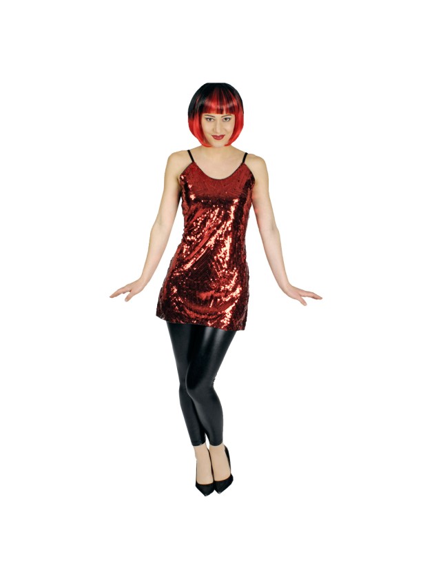 TUNIQUE SEQUINS ROUGE M
