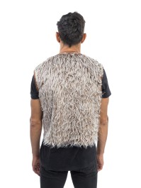 GILET 70\'S FOURRURE BRUN UNISEXE TU