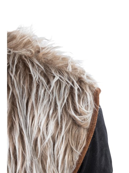 GILET 70\'S FOURRURE BRUN UNISEXE TU