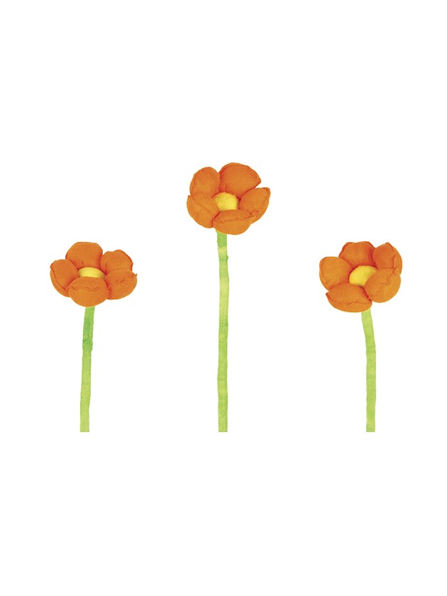 ORANGE FLOWER ON FOAM STEM 6.5X50CM 