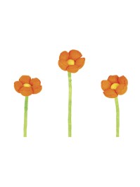 ORANGE FLOWER ON FOAM STEM 6.5X50CM 