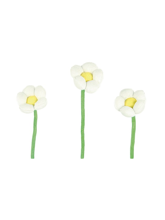 FLEUR SUR TIGE MOUSSE BLANC   6,5X50CM