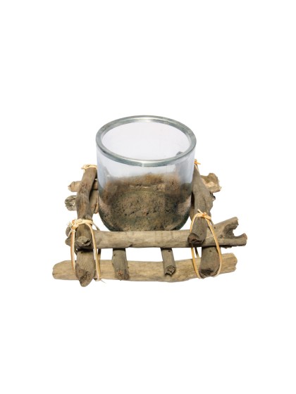 CANDLEHOLDER WITH SAND 15CM X 15CM