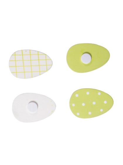 SET OF 10 LIME GREEN ADHESIVE EGGS 4CM